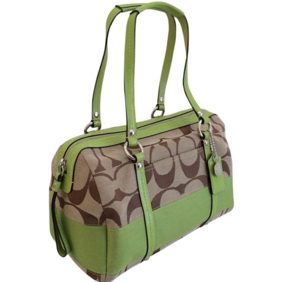 Coach Handbags - Coach Signature Stripe Satchel, NWT
